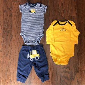 3/$15 Carter’s Digger 3 piece outfit size 3 months
